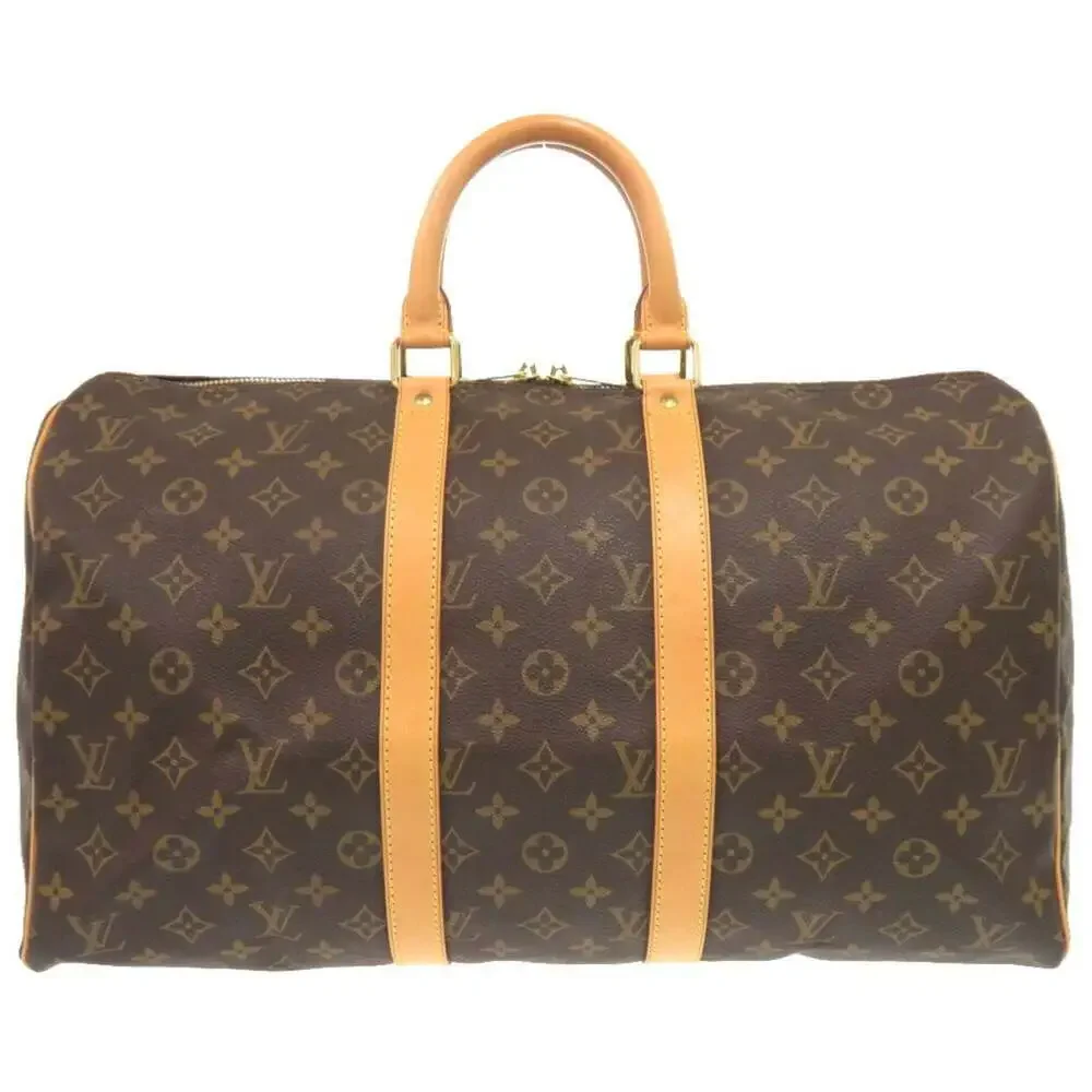 LOUIS VUITTON Brown Monogram Keepall 45 Boston Bag